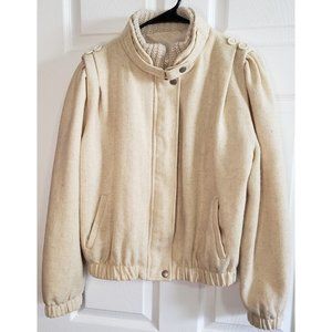 Vintage 80's Jacket, Cream Color, Size Large